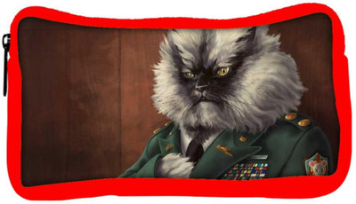 

Snoogg Eco Friendly Canvas Colonel Meow Designer Student Pen Pencil Case Coin Purse Pouch Cosmetic Makeup Bag (RED) Pouch(Multicolor)