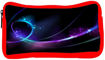 

Snoogg Eco Friendly Canvas Shinning Waves Designer Student Pen Pencil Case Coin Purse Pouch Cosmetic Makeup Bag (RED) Pouch(Multicolor)