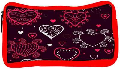 

Snoogg Eco Friendly Canvas Abstract Hearts Maroon Pattern Designer Student Pen Pencil Case Coin Purse Pouch Cosmetic Makeup Bag (RED) Pouch(Multicolor)