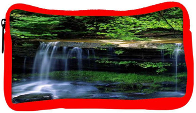 

Snoogg Eco Friendly Canvas Waterfall Scenerary Designer Student Pen Pencil Case Coin Purse Pouch Cosmetic Makeup Bag (RED) Pouch(Multicolor)