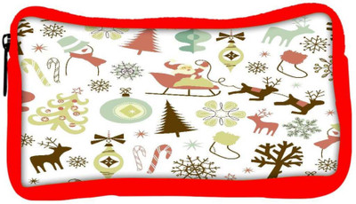 

Snoogg Eco Friendly Canvas Christmas Season Designer Student Pen Pencil Case Coin Purse Pouch Cosmetic Makeup Bag (RED) Pouch(Multicolor)