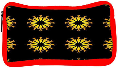 

Snoogg Eco Friendly Canvas Yellow Flower Black Pattern Designer Student Pen Pencil Case Coin Purse Pouch Cosmetic Makeup Bag (RED) Pouch(Multicolor)
