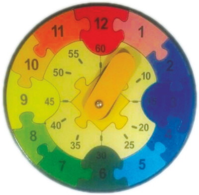 

Aadi Learning Children Teaching Wooden Clock Puzzle With Blocks And Colourful Picturer Toy For Kids (11cm x 11cm)(1 Pieces)