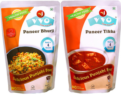

VVO Ready to eat Freeze Dried Punjabi Paneer Bhurji & Paneer Tikka Masala (Combo of 2) 110 g