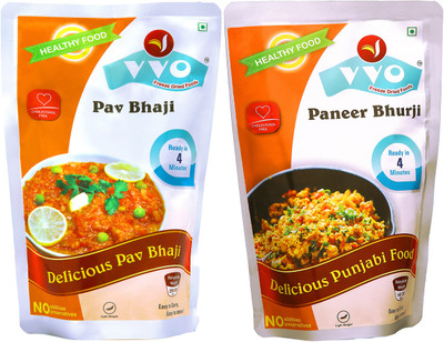 

VVO Ready to eat Freeze Dried Pav Bhaji & Paneer Bhurji (Combo of 2) 110 g
