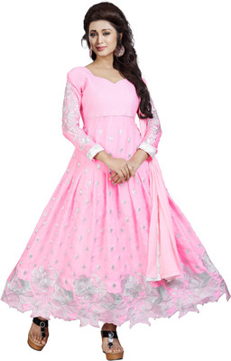 Mansvi Fashion Net Embroidered Kurta & Churidar Material(Unstitched)