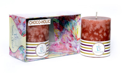 

Numen Spark Set Of 2 Chocoholic Mottled Pillar Candle (2.5X3 Inches, Brown) | Candles for Decoration | Candles for Bedroom(400 g)