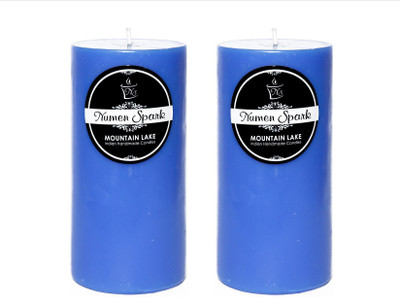 

Numen Spark Set Of 2 Mountain Lake Solid Pillar Candle (3X6 Inches) | Candles for Decoration | Candles for Bedroom(1200 g)