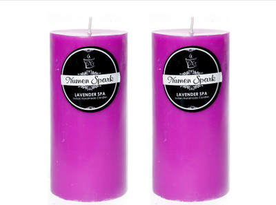 

Numen Spark Set Of 2 Lavender Spa Solid Pillar Candle (3X6 Inches) | Candles for Decoration | Candles for Bedroom(1200 g)
