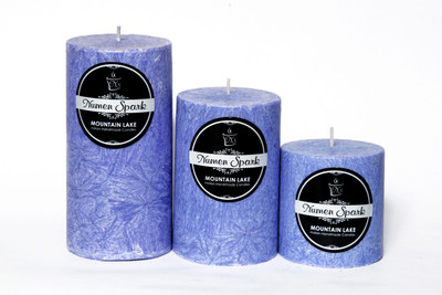 

Numen Spark Set Of 3 Mountain Lake Crystal Pillar Candle | Candles for Decoration | Candles for Bedroom(1300 g)