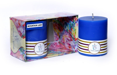 

Numen Spark Set Of 2 Mountain Lake Solid Pillar Candle (2.5X3 Inches, Blue) | Candles for Decoration | Candles for Bedroom(400 g)