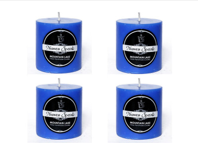 

Numen Spark Set Of 4 Mountain Lake Solid Pillar Candle | Candles for Decoration | Candles for Bedroom(1200 g)