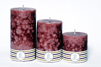 

Numen Spark Set Of 3 Chocoholic Mottled Pillar Candle | Candles for Decoration | Candles for Bedroom(1300 g)