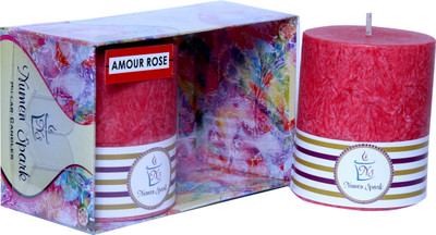 

Numen Spark Set Of 2 Amour Rose Crystal Pillar Candle (2.5X3 Inches, Red) | Candles for Decoration | Candles for Bedroom(400 g)