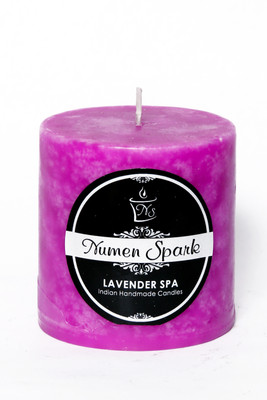 

Numen Spark Lavender Spa Mottled Pillar Candle | Candles for Decoration | Candles for Bedroom(300 g)