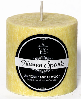 

Numen Spark Antique Sandalwood Crystal Pillar Candle | Candles for Decoration | Candles for Bedroom(300 g)