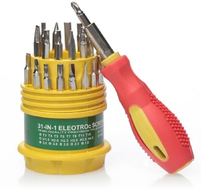 

Flynn 31-In-1 Screw Driver Set Screw Driver Toolkit For Opening Mobile, Laptop, Tablet Etc. Mobile Toolkit, Laptop Toolkit Standard Screwdriver Set(Pack of 1), Yellow