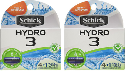 

Schick Hydro 3 Razor Blades Refills, 4 Count +1 (Pack of 2)(Pack of 2)