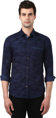 COLORPLUS Men Self Design Formal Blue Shirt COLORPLUS Men Self Design Formal Blue Shirt