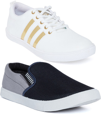 

Long Walk Stylish Premium Loafer & White Casuals For Men(Multicolor, White grey