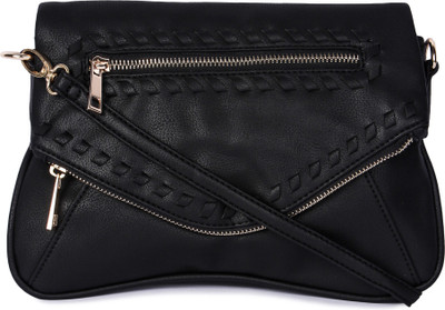 Machli Women Casual Black PU Sling Bag