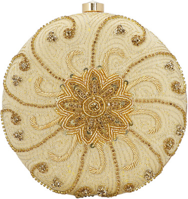 

Ayesha Leather Works Women Evening/Party Gold Silk Clutch