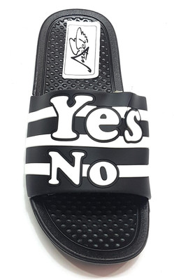 

Angel Fashion Angel Fashion YesNo Slipper for Men Slides, Black