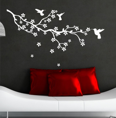 StickerYard 71 cm Flowers Branch Self Adhesive Sticker(Pack of 1)