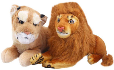 

Galaxy World Lion Couples Soft Toys - 15 cm(Brown)