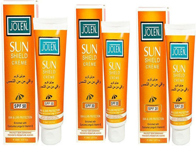 Jolen SUN SHIELD CRME SPF 20 (100 ML)+ SUN SHIELD CRME SPF 30 (100 ML)+ SUN SHIELD CRME SPF 50 (100 ML) - SPF 50(100)