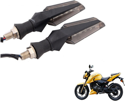MOCKHE Front, Rear LED Indicator Light for TVS Apache 200(White)