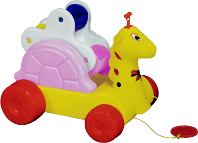 

Bonkerz Timmy Girrafe With Click Click Sound And Moving Farries Wheels Pull Along Toy(multi)