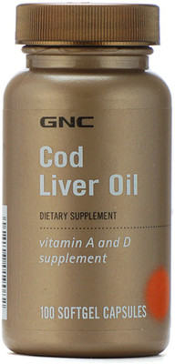 

GNC Cod Liver Oil Vitamin A & Vitamin D Supplement (100 Softgel Capsules)(100 No)