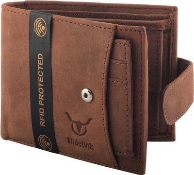 

Hidelink Men Casual Brown Genuine Leather Wallet(6 Card Slots)
