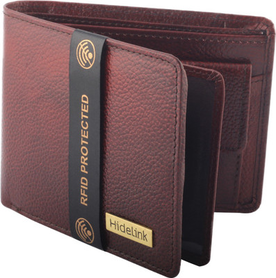 

Hidelink Men Formal Brown Genuine Leather Wallet(6 Card Slots)