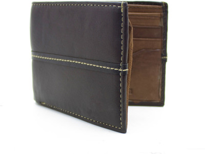 

Delma Men Brown Genuine Leather Wallet(9 Card Slots)