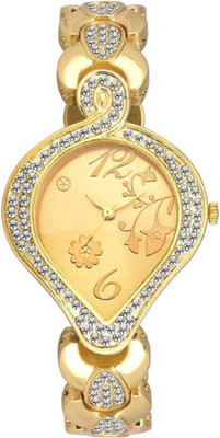 

ReniSales New Arrival Stylish Diamond Studded Golden Watch For Women Watch - For Girls