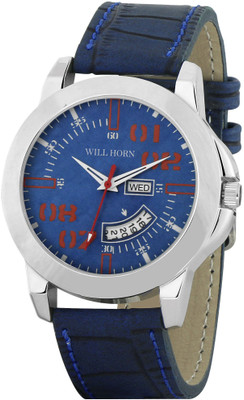 

WILL HORN WH-8133 Awesome Blue Day and Date Series Watch - For Boys