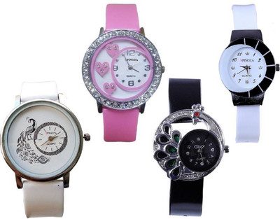 

SPINOZA Diamond studded letest collaction with beautiful attractive peacock S09P53 Watch - For Girls