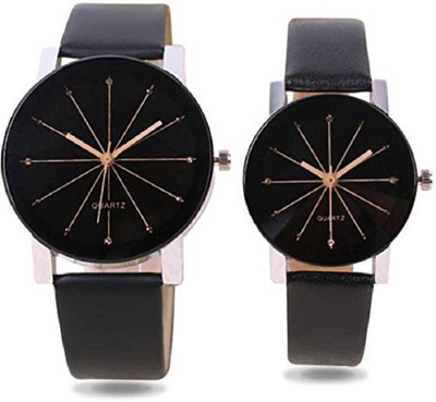 

Anjani Combo of 2 Analog Black Dial Wrist Watches For Women And Girls A70 Watch - For Couple