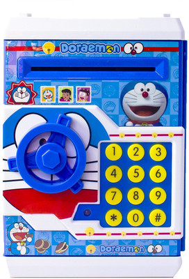 

IndusBay Doraemon Money Safe Bank ATM Electronic Piggy Bank with changeable Password Lock Digital Savings Safe for Coins and Notes Coin Bank(Blue)