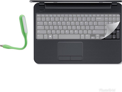 TAKSHAK Universal Silicone Keyboard Protector Skin for 15.6-inch Laptop and one Multicolored USB led light Combo Set Flipkart