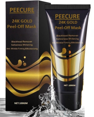 

Peecure Golden Peel Off Mask like Activated Charcoal Peel Off Black Face Masks Deep Cleansing For Blackhead Remover For Men and Women(100 g)