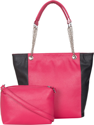 

ADISA Hand-held Bag(Pink, Black), Black;pink