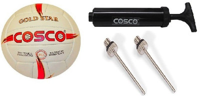 

Cosco Combo of three - one 'Gold Star' Volleyball , one pump and two needles - Volleyball Kit