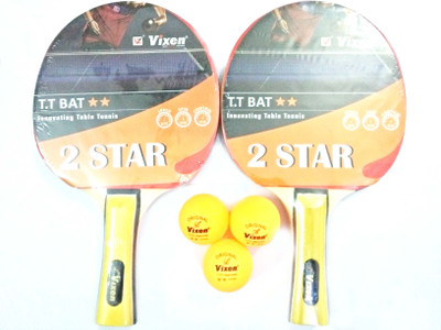 

Vixen Combo of two - two '2 Star' Table tennis Racket and 3 ping pong balls - Table Tennis Kit