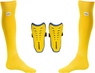 

DeNovo Justry Football Kit (One Pair Lycra Plain Knee Length Football Socks + One Pair Shin Guard) Football Kit