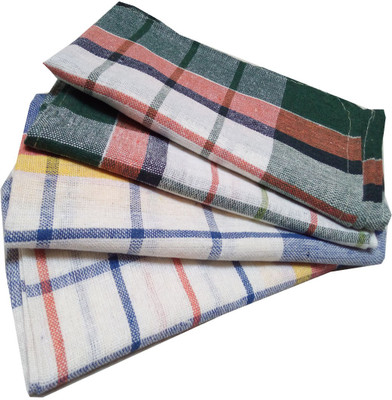 G S COLLECTIONS Duster Cloth, Multipurpose Kitchen Roti Napkin/Cloth, Table Duster Wiper Wet and Dry Cotton Cleaning Cloth (19 x 19 in) Set of 4 Pcs Multicolor Cloth Napkins(4 Sheets)