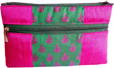 

auk Women's Ethnic Silk Pink & Green Hand Purse. SKU ID : PGSHP0151 Coin Purse(Pink, Green), Green;pink