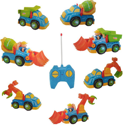 

HALO NATION 7 in 1 Shape changing construction vehicle set with Remote control converts to 7 different Engineering Vehicles(Multicolor)
